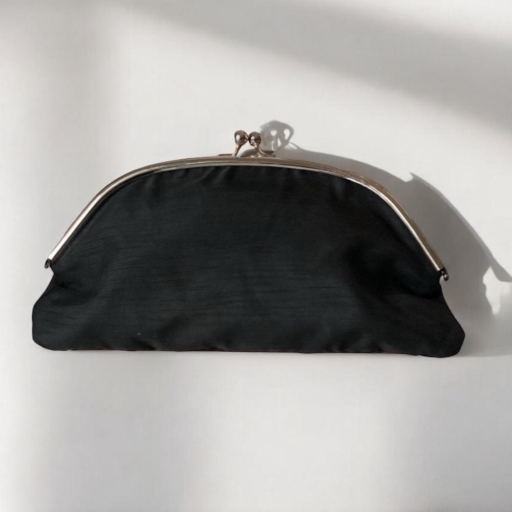 Classic Black Shantung Clutch